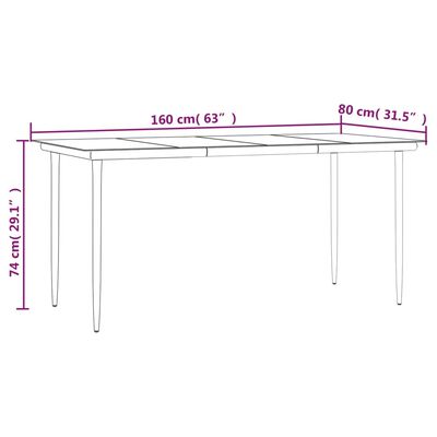 vidaXL 5 Piece Garden Dining Set Black Steel and Textilene