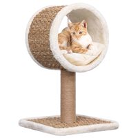 vidaXL Cat Tree with Top Tunnel and Toy 56 cm Seagrass