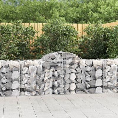 vidaXL Arched Gabion Baskets 4 pcs 200x50x80/100 cm Galvanised Iron