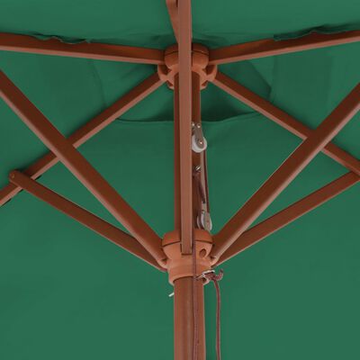 vidaXL Garden Parasol with Wooden Pole 150x200 cm Green