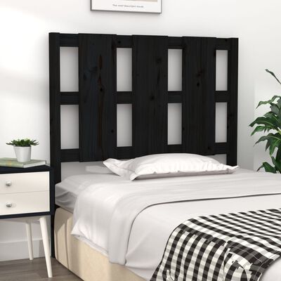 vidaXL Bed Headboard Black 95.5x4x100 cm Solid Wood Pine