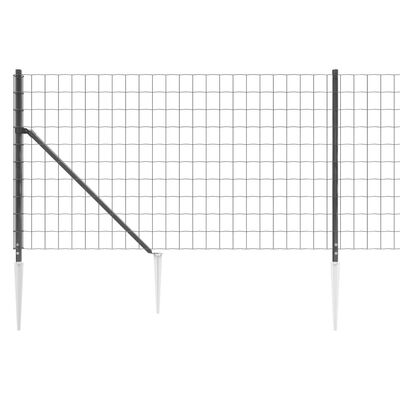 vidaXL Wire Mesh Fence with Spike Anchors Anthracite 1.1x10 m