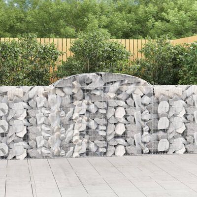 vidaXL Arched Gabion Baskets 4 pcs 300x30x100/120 cm Galvanised Iron