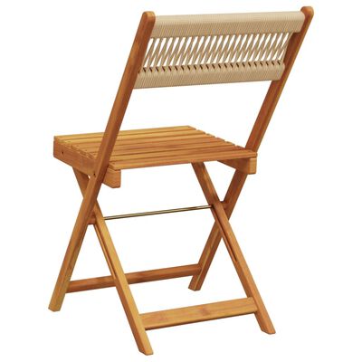 vidaXL Bistro Chairs 2 pcs Beige Solid Wood Acacia and Rope