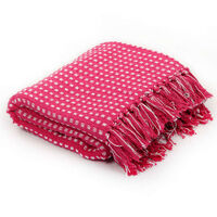 vidaXL Throw Cotton Squares 125x150 cm Pink