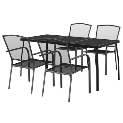 vidaXL 5 Piece Garden Dining Set Anthracite Steel