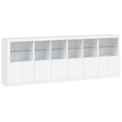 vidaXL Sideboard with LED Lights White 283x37x100 cm