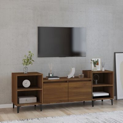 vidaXL TV Cabinet Brown Oak 160x35x55 cm Engineered Wood