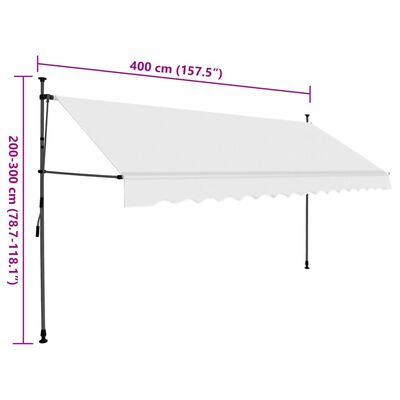 vidaXL Manual Retractable Awning with LED 400 cm Cream