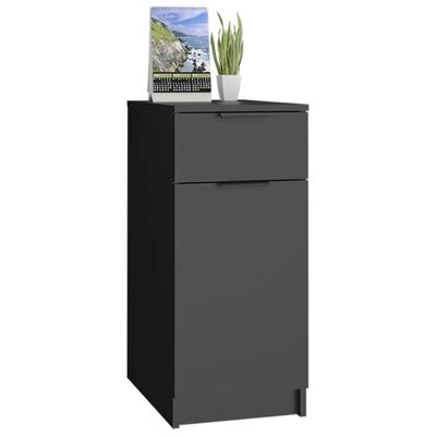 vidaXL Desk Cabinet Black 33.5x50x75 cm Engineered Wood