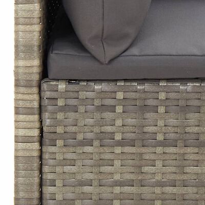 vidaXL 8 Piece Garden Lounge Set with Cushions Grey Poly Rattan