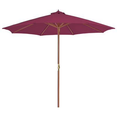 vidaXL Garden Parasol with Wooden Pole 300 cm Bordeaux Red