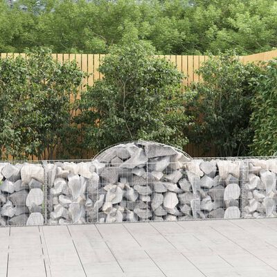 vidaXL Arched Gabion Basket 200x50x60/80 cm Galvanised Iron