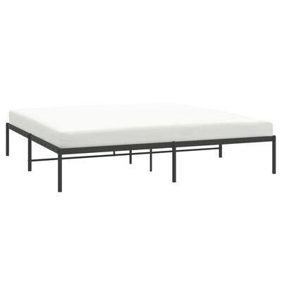 vidaXL Metal Bed Frame without Mattress Black 180x200 cm Super King