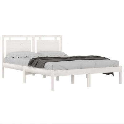 vidaXL Bed Frame without Mattress White 180x200 cm Super King Solid Wood