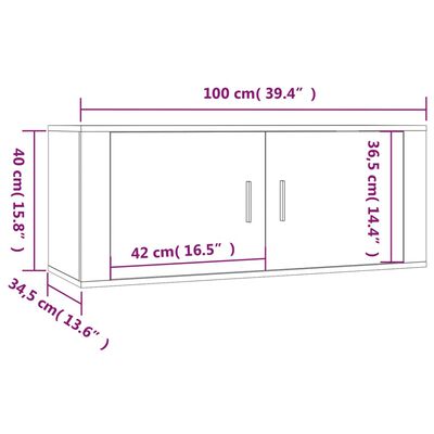 vidaXL 5 Piece TV Cabinet Set Smoked Oak Engineered Wood