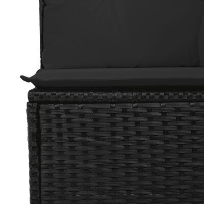 vidaXL 11 Piece Garden Sofa Set with Cushions Black Poly Rattan