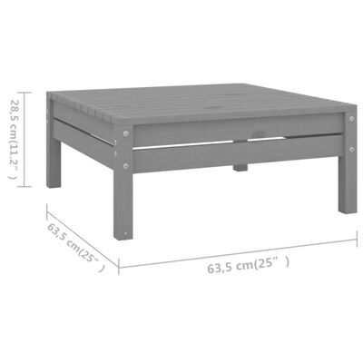 vidaXL 4 Piece Garden Lounge Set Solid Pinewood Grey