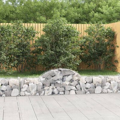 vidaXL Arched Gabion Baskets 4 pcs 200x30x40/60 cm Galvanised Iron