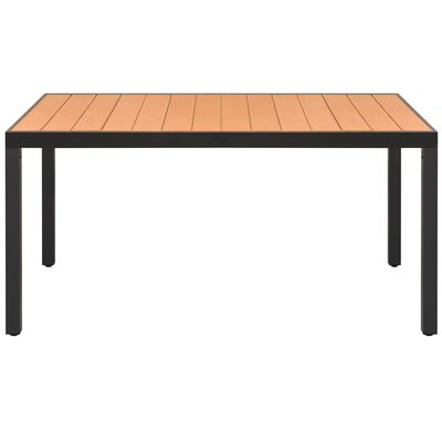 vidaXL Garden Table Brown 150x90x74 cm Aluminium and WPC