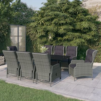 vidaXL 9 Piece Garden Dining Set Light Grey