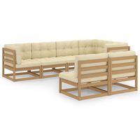 vidaXL 7 Piece Garden Lounge Set with Cushions Solid Pinewood