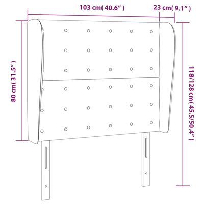 vidaXL Headboard with Ears Black 103 cm Faux Leather