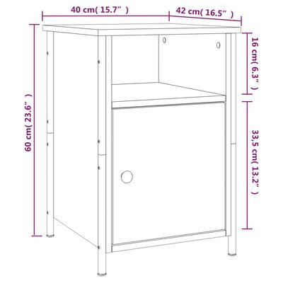 vidaXL Bedside Cabinets 2 pcs Grey Sonoma 40x42x60 cm Engineered Wood