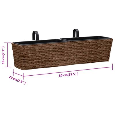 vidaXL Plant Pots 2 pcs Water Hyacinth Brown