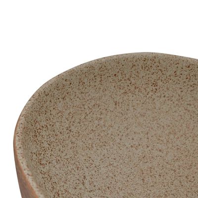 vidaXL Countertop Basin Sand and Brown Oval 59x40x14 cm Ceramic