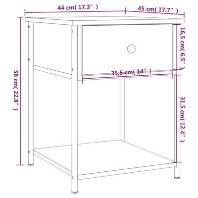 vidaXL Bedside Tables 2 pcs Grey Sonoma 44x45x58 cm Engineered Wood