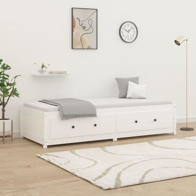 vidaXL Day Bed without Mattress White 90x190 cm Single Solid Wood Pine