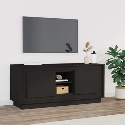 vidaXL TV Cabinet Black 102x35x45 cm Engineered Wood