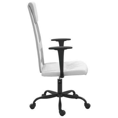 vidaXL Office Chair White Mesh Fabric and Faux Leather