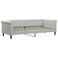 vidaXL Day Bed Light Grey 92x187 cm Single Size Velvet