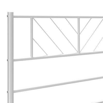 vidaXL Metal Bed Frame without Mattress with Headboard White 90x190 cm Single