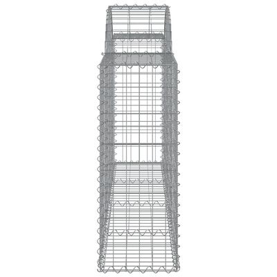 vidaXL Arched Gabion Baskets 10 pcs 200x30x80/100 cm Galvanised Iron