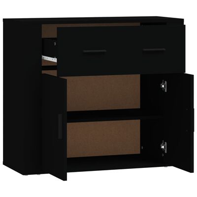 vidaXL Sideboard Black 80x33x70 cm Engineered Wood