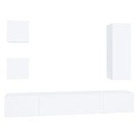 vidaXL 5 Piece TV Cabinet Set White Engineered Wood