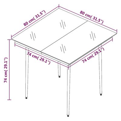 vidaXL 5 Piece Garden Dining Set with Cushions Poly Rattan and Glass