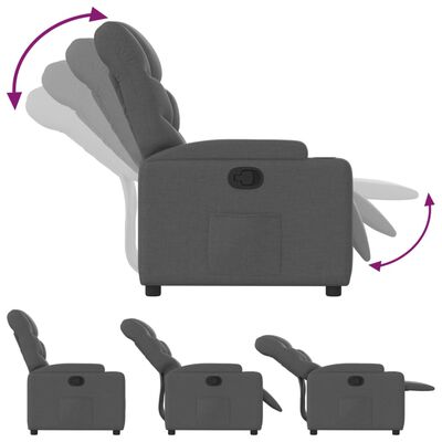 vidaXL Recliner Chair Dark Grey Fabric