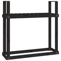 vidaXL Firewood Rack Black 110x35x108.5 cm Solid Wood Pine