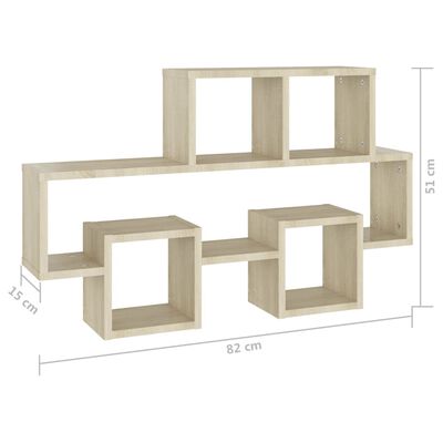 vidaXL Car-shaped Wall Shelf Sonoma Oak 82x15x51 cm Engineered Wood