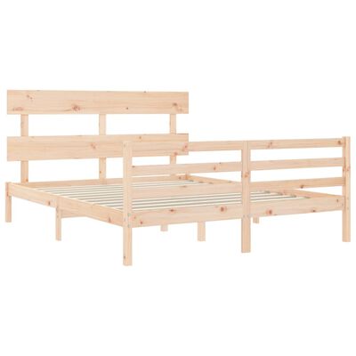 vidaXL Bed Frame without Mattress King Size Solid Wood