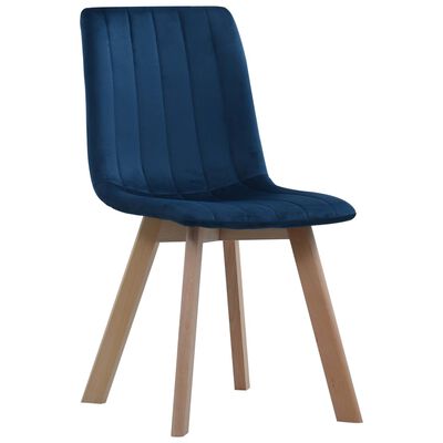 vidaXL Dining Chairs 2 pcs Blue Velvet