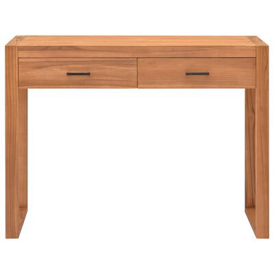 vidaXL Desk with 2 Drawers 100x40x75 cm Teak Wood