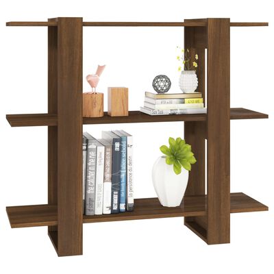 vidaXL Book Cabinet/Room Divider Brown Oak 100x30x87 cm