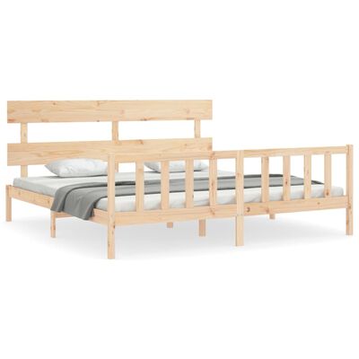 vidaXL Bed Frame without Mattress Super King Size Solid Wood Pine