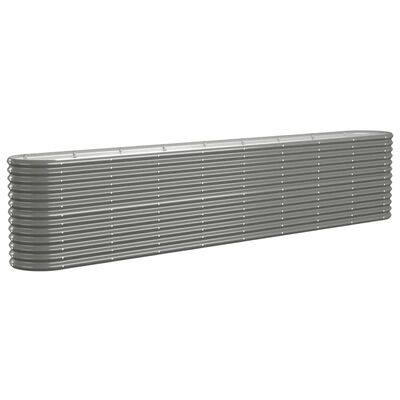 vidaXL Garden Raised Bed Powder-coated Steel 332x40x68 cm Grey