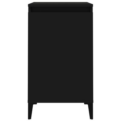 vidaXL Bedside Cabinet Black 40x35x70 cm Engineered Wood